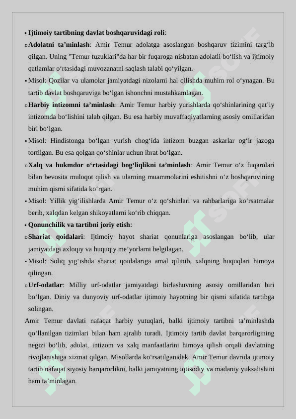Amir Temur davlatida ijtimoiy tartibning o'rni 25 3