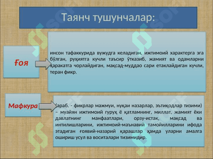 МИЛЛИЙ   ҒОЯ» ФАНИНИНГ  ПРЕДМЕТИ,  МАҚСАД   ВА ВАЗИФАЛАРИ 3
