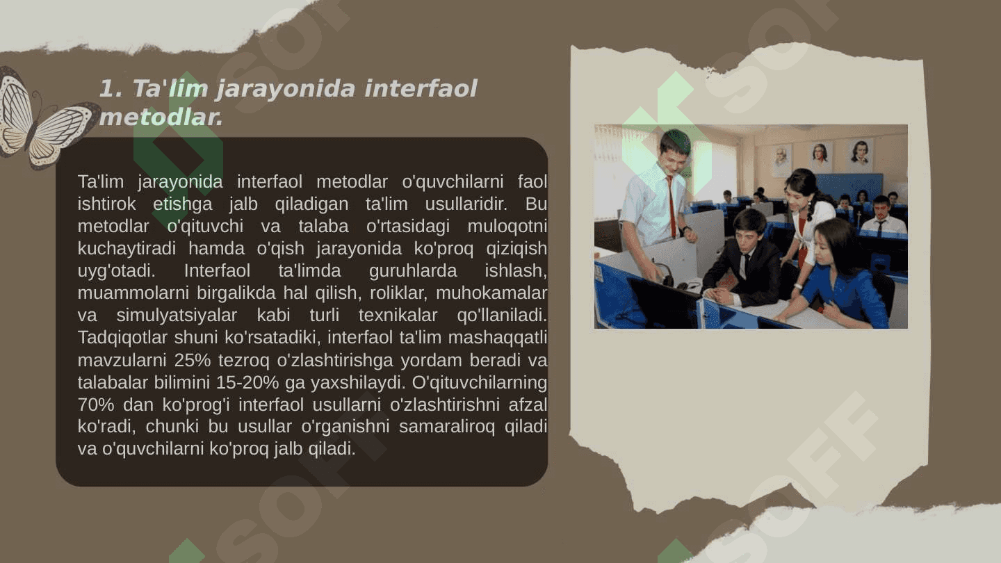 TA'LIM  JARAYONIDA TALABALARNING O'ZLASHTIRISH DARAJALARI. TALABALAR TANQIDIY FIKRINI RIVOJLANTIRISHDA INTERFAOL METODLARNING O'RNI . 3