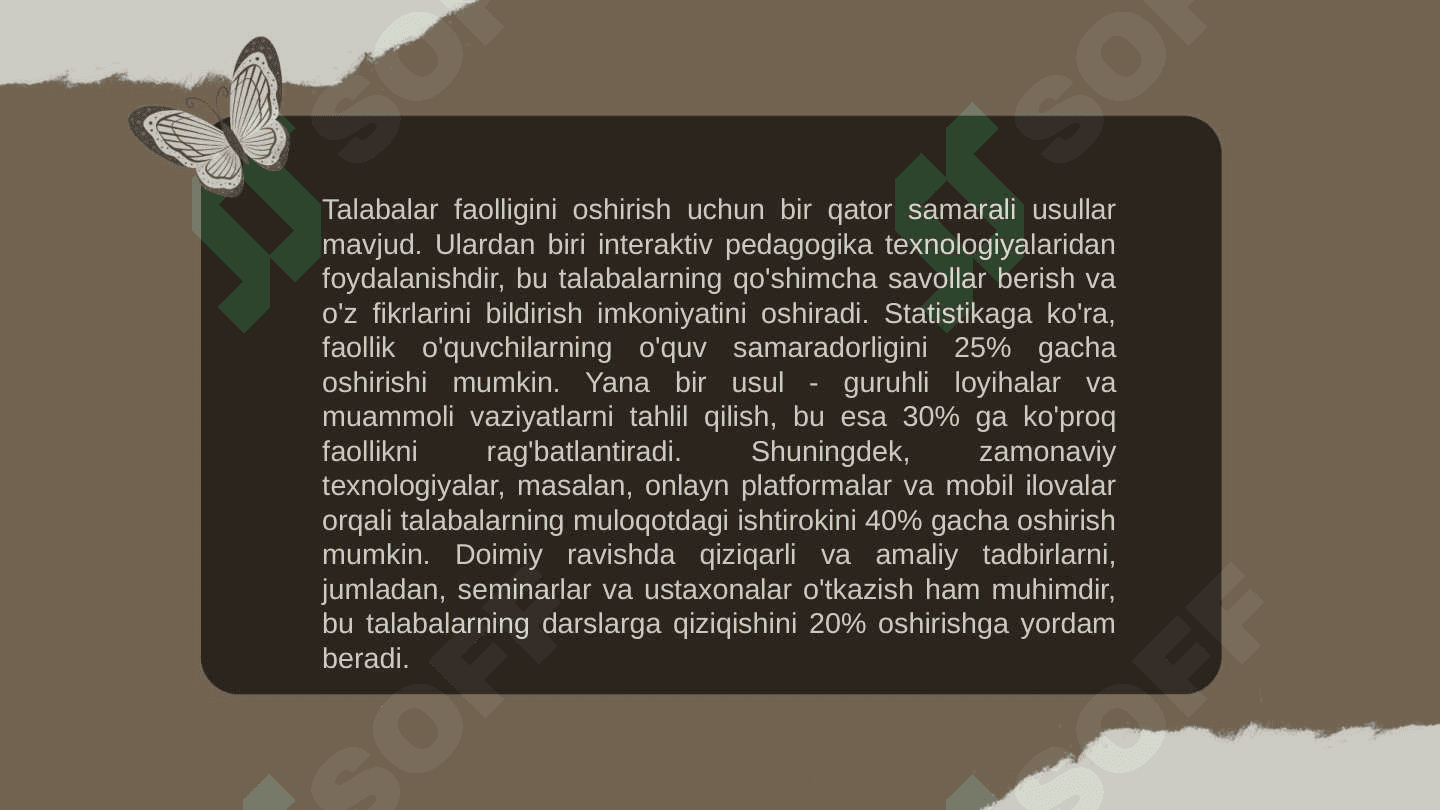 TA'LIM  JARAYONIDA TALABALARNING O'ZLASHTIRISH DARAJALARI. TALABALAR TANQIDIY FIKRINI RIVOJLANTIRISHDA INTERFAOL METODLARNING O'RNI . 4