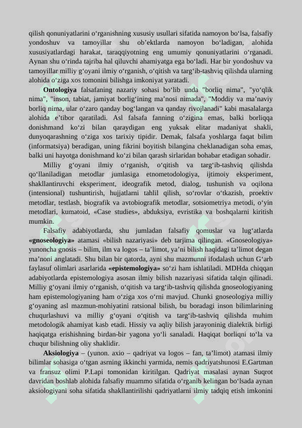 MILLIY G‘OYANING ILMIY O‘RGANISH, O‘QITISH, TARG‘IB-TASHVIQ QILISHNING NAZARIY-METODOLOGIK ASOSLARI 2