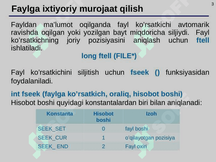 To‘g‘ri murojaatli fayllarni kiritish/chiqarish. Istisno  holatlariga ishlov berish. 3