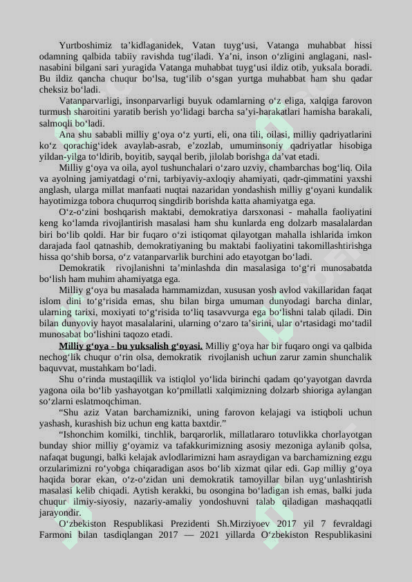 MILLIY G‘OYA – O‘ZBEKISTON XALQINING  ISHONCH-E’TIQODI MANBAI 4