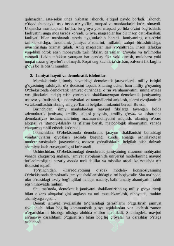 O‘ZBEKISTON MUSTAQIL DEMOKRATIK TARAQQIYOTINING MILLIY G‘OYA KONSEPSIYASI BILAN BOG‘LIQLIGI 3