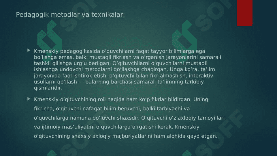 Y.A. KOMENSKIY PEDAGOGIK QARASHLARI XUSUSIDA MULOHAZALAR. 4