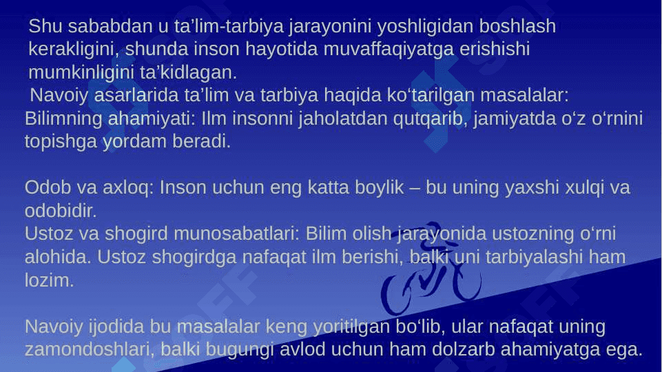 ALISHER NAVOIYNING TA'LIM-TARBIYA TO'G'RISIDAGI QARASHLARI 4