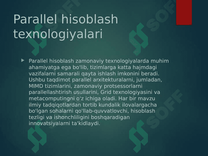 Parallel hisoblash texnologiyalari 2