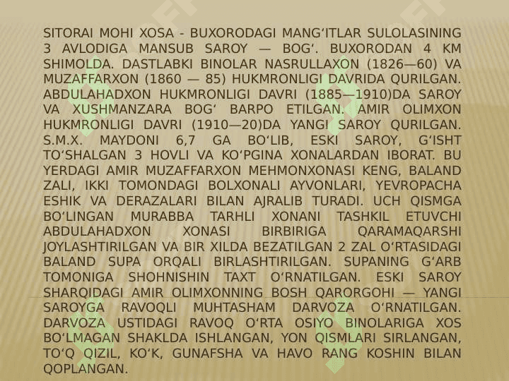 Buxoro madaniy yodgorliklari haqida prezentatsiya 5