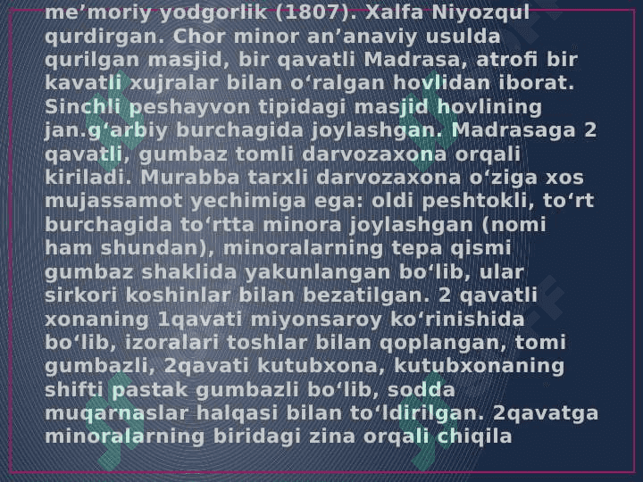 Buxoro madaniy yodgorliklari haqida prezentatsiya 7