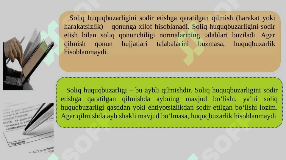 Soliq huquqbuzarligi uchun javobgarlikka tortishning huquqiy asoslari. 3