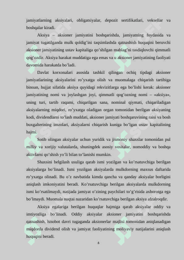 Qisqa muddatli moliyaviy qo'yilma hisobini tashkil etish 6