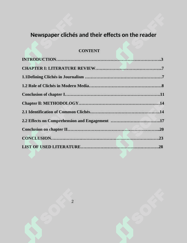 Newspaper clichés and their effects on the reader 2