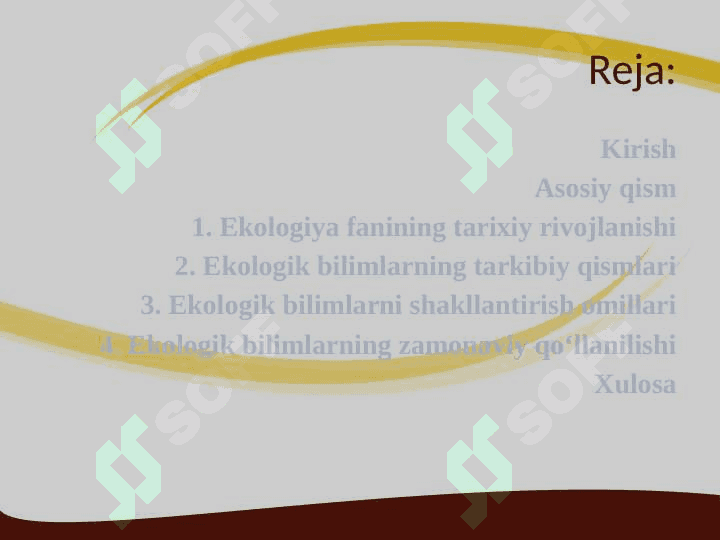 EKOLOGIYAGA OID BILIMLARNING SHAKILLANISHI. 2