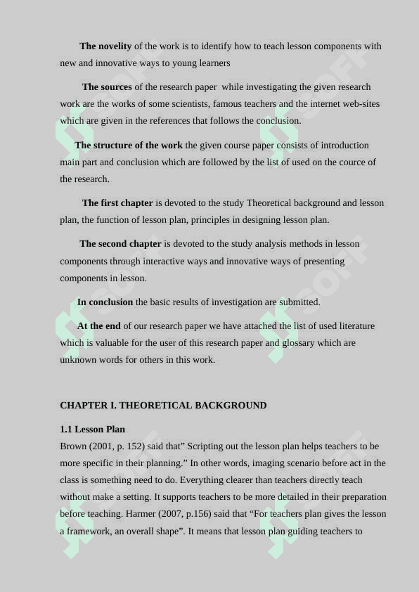 Analysis of lesson components 5