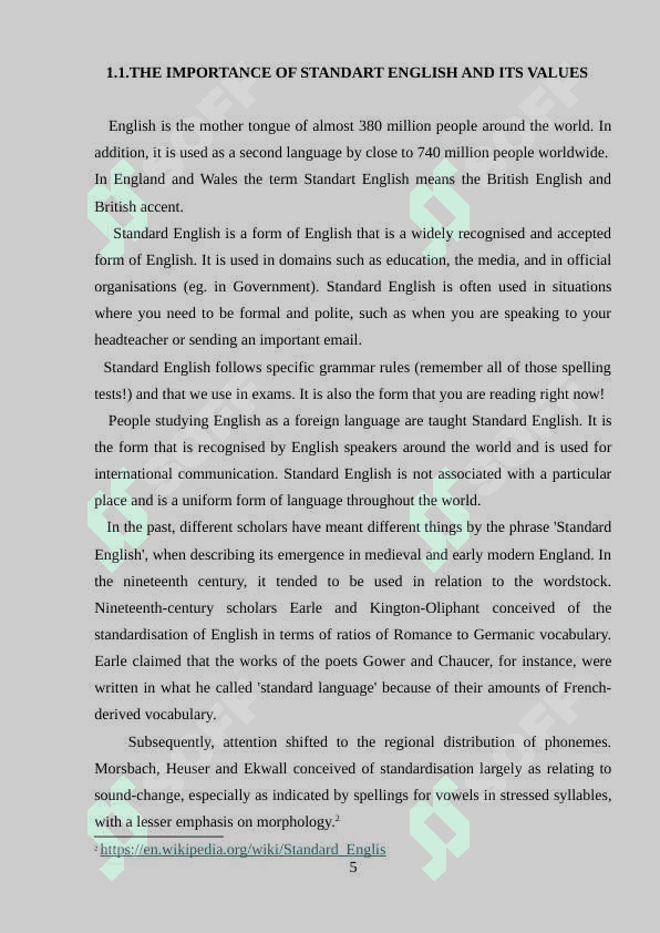 Standard English variants and dialects 5