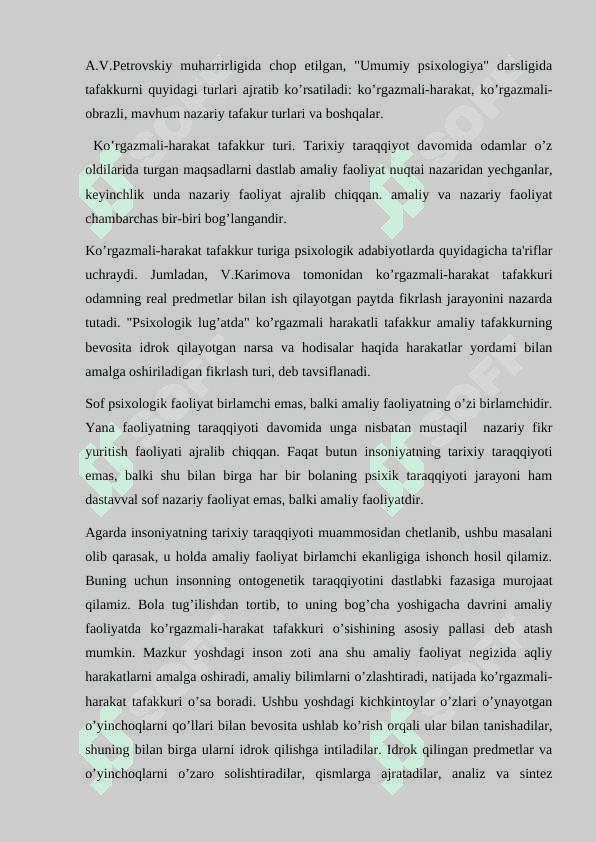 Tafakkur borasidagi psixologik nazariyalar. 7