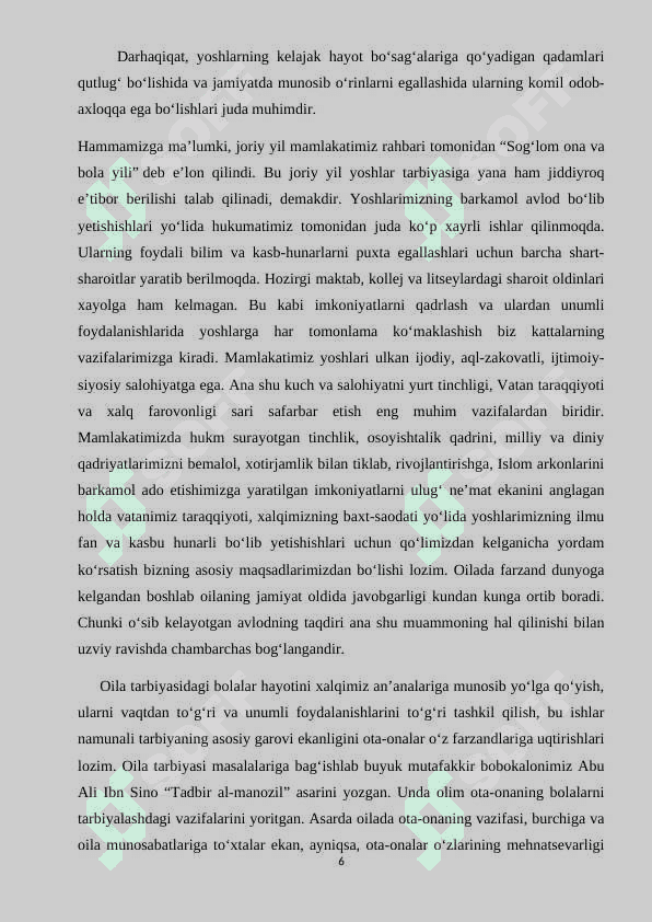Sog’lom avlod mustahkam jamiyat asosi 6