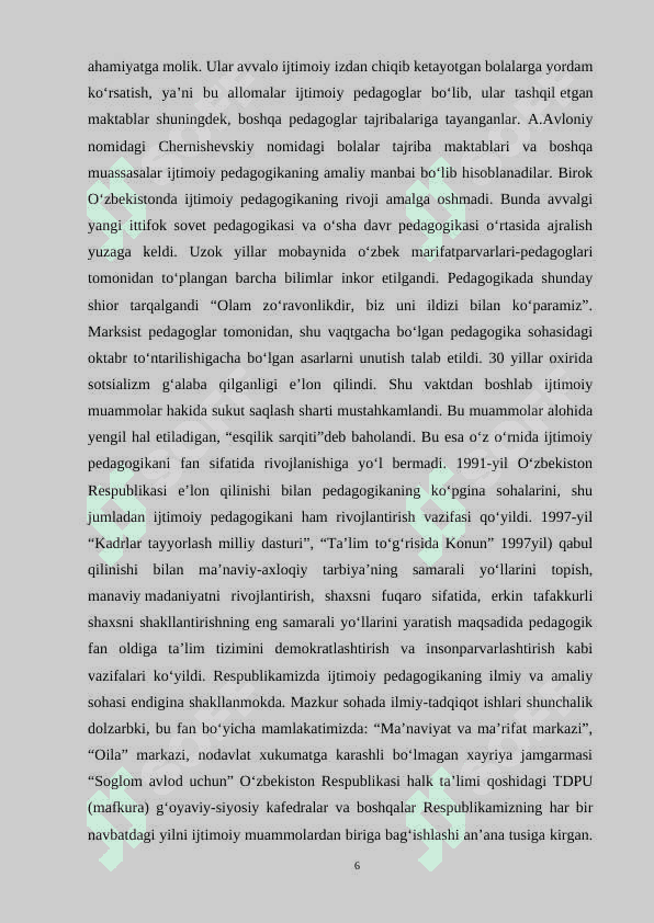 XX asr boshlarida ijtimoiy-pedagogik faoliyat 6