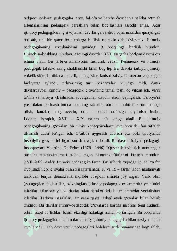 XX asr boshlarida ijtimoiy-pedagogik faoliyat 8
