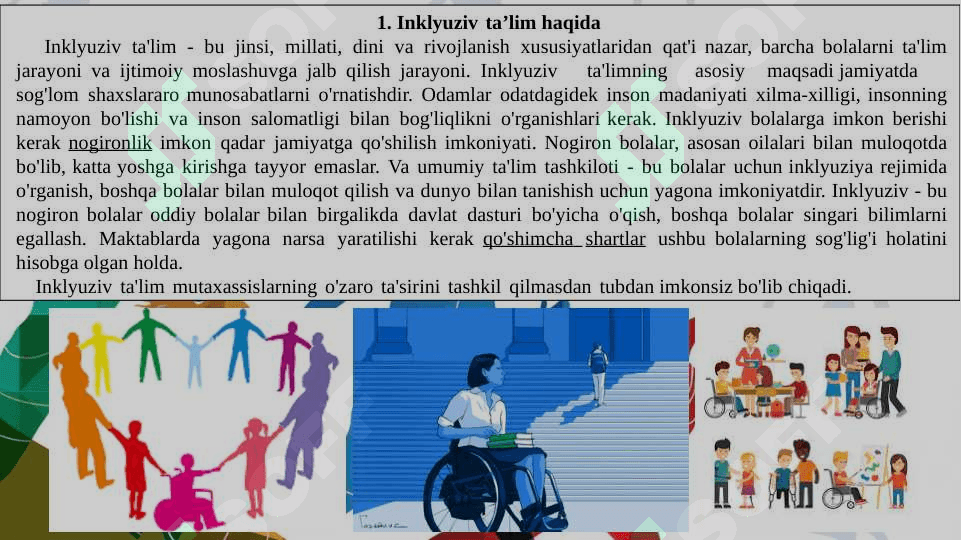 Chet elda alohida yordamga muhtoj bolalarning inklyuziv taʼlimi 3