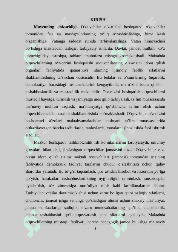 TASHKILOTCHI VA O‘QUVCHILARNING O‘Z-O‘ZINI BOSHQARISH ISHLARINING METODIKASI 3