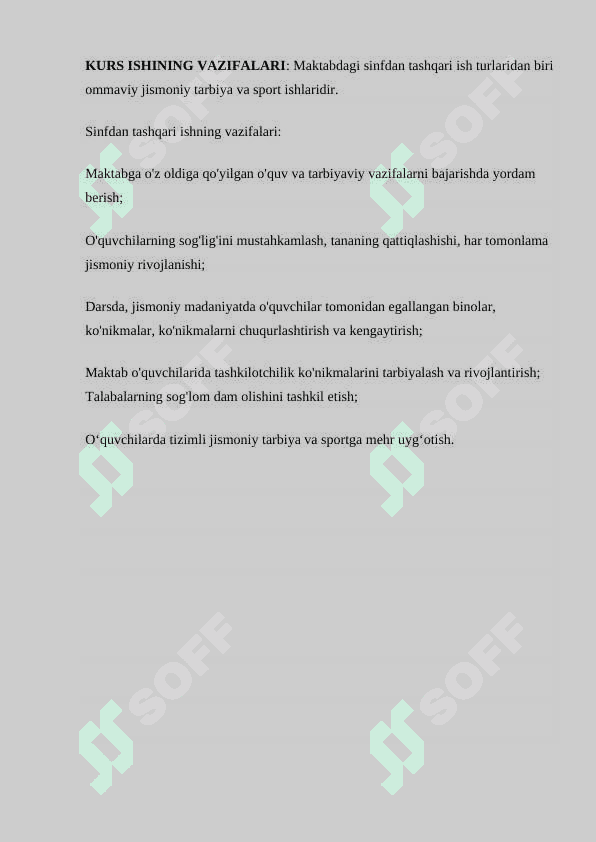 Maktab o`quvchilarida darsdan va sinfdan tashqari jismoniy tarbiyani tashkil etish metodikasi 5