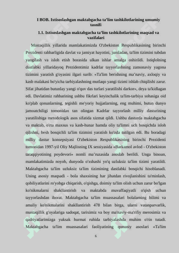 Ixtisoslashtirilgan maktabgacha ta’lim tashkilotlarining maqsad va vazifalari 5