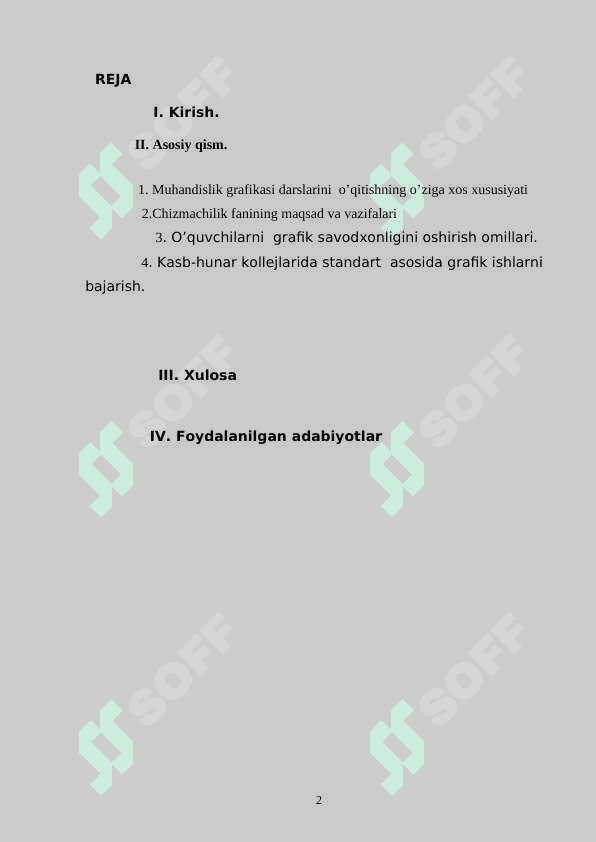 MUHANDISLIK VA CHIZMACHILIK FANLARINING UZVIY BOG’LIQLIGI 2