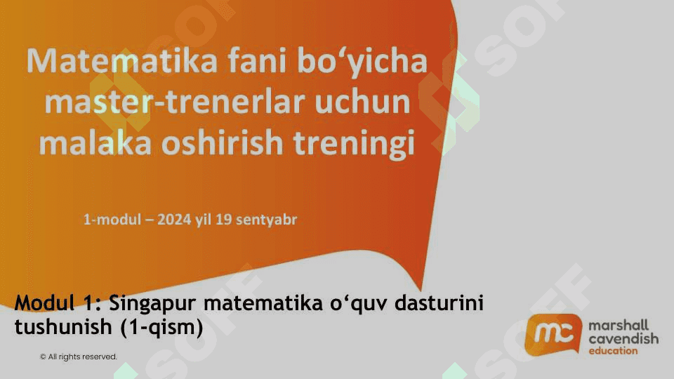 Matematika fani bo’yicha master-trenerlar uchun malak oshirish treningi 2