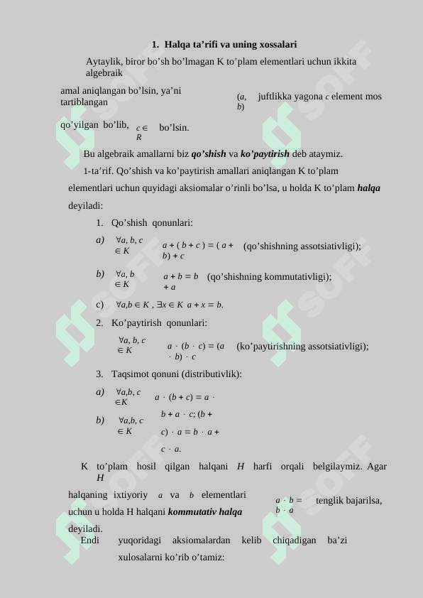 MATRITSALAR   HALQASI 6