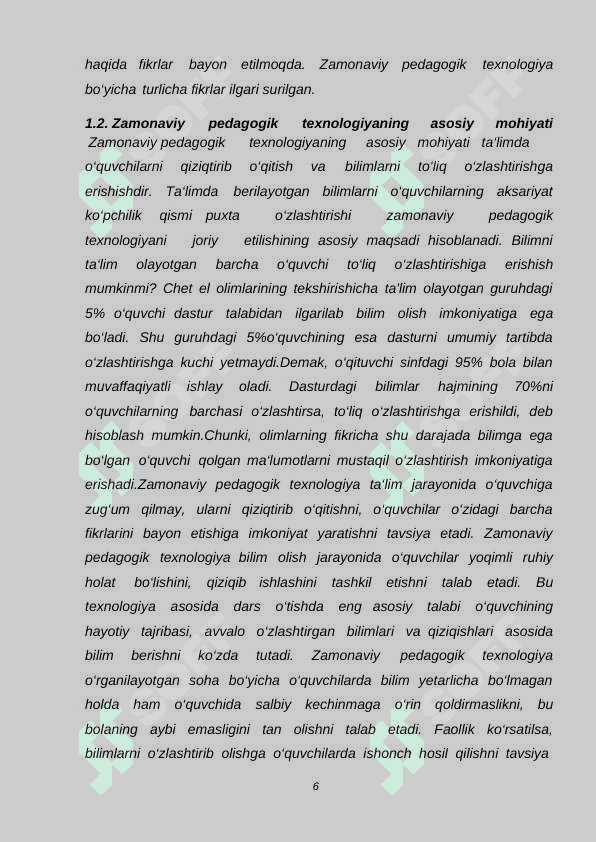 Boshlangich sinf matemarika darslarining sifat va samaradorligini oshirish yo`llari. 6