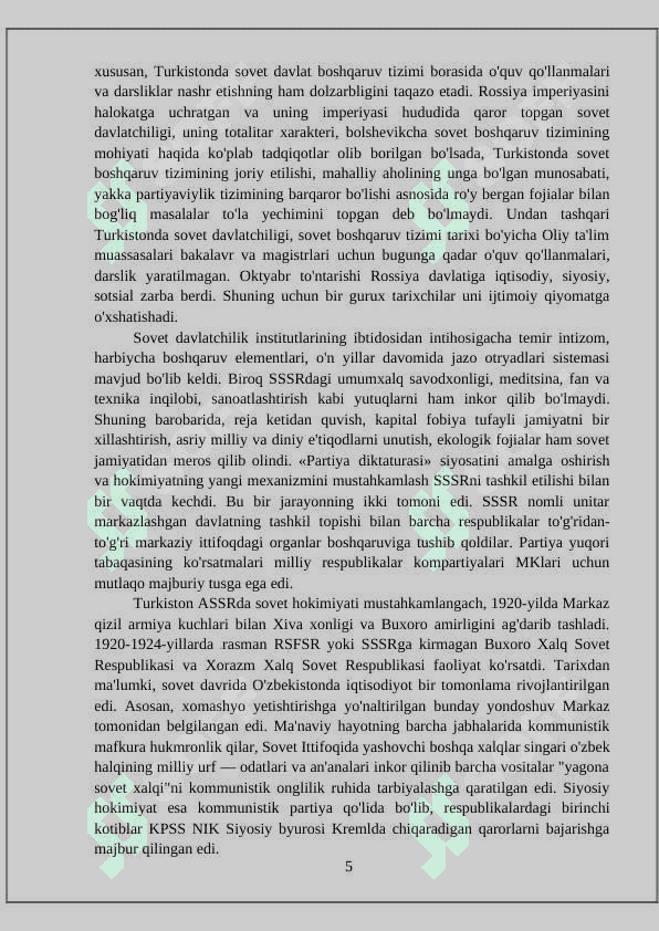 TASSRNING TASHKIL TOPISHI VA DAVLAT BOSHQARUVI 5