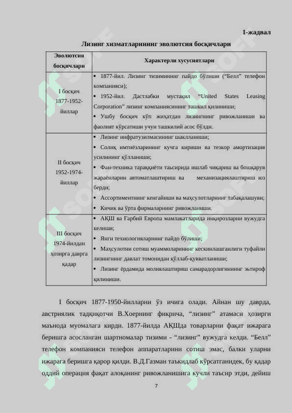 “Ўзагролизинг”АЖ Жиззах вилоят филиалининг таснифи хамда ташкилий тузилмаси 7
