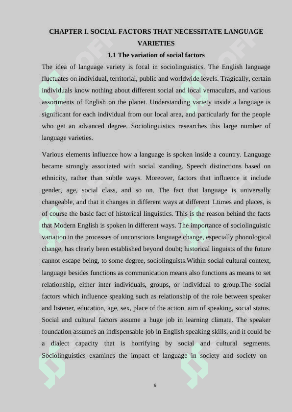 Social factors that necessitate language varieties 6