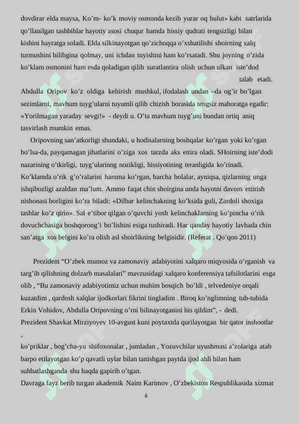 Abdulla Oripov she’riyatida sevgi-muhabbat mavzulari 6