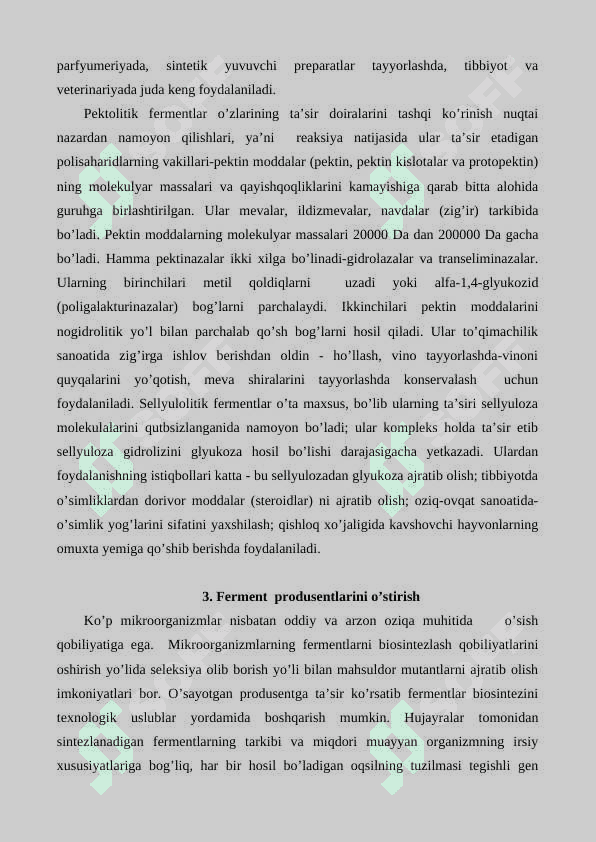 Fermentlarni mikrobiologik sintez yo’li bilan ajratib olish 4