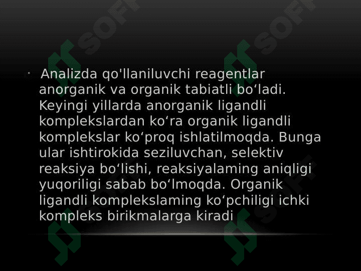 Analitik kimyoda organik reagentlar 5