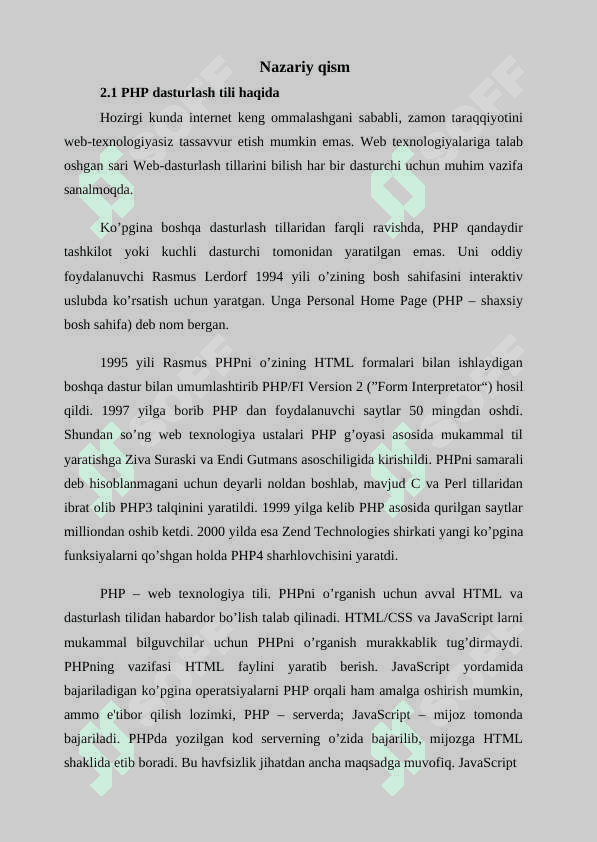 PHP dasturlash tili 5