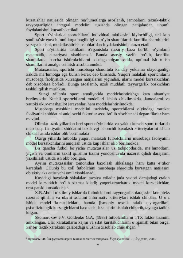 FUTBOL MASHG’ULOTLARIDA TEZKORLIKNI TARBIYALASH USULLARI 7