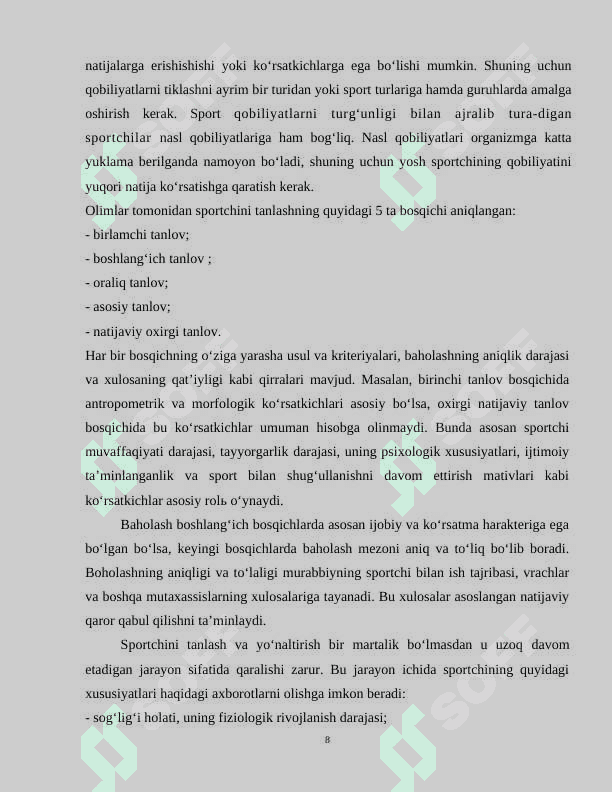Qisqa masofaga yugurish texnikasini takomillashtirish asoslari 8