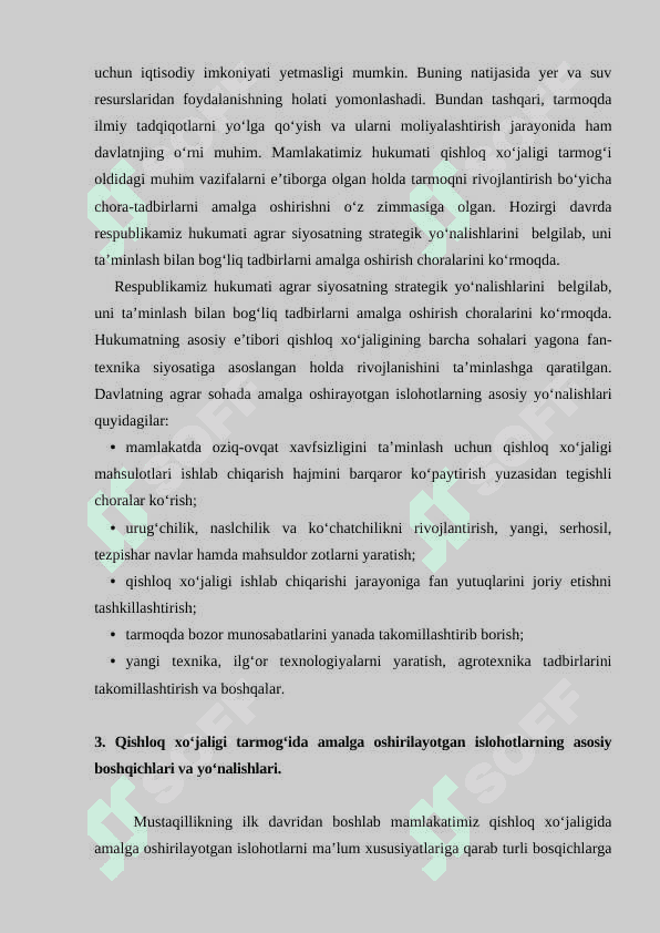 O‘ZBEKISTONDA AGRAR ISLOHOTLARNING MOHIYATI, BOSQICHLARI VA ASOSIY YO‘NALISHLARI 3