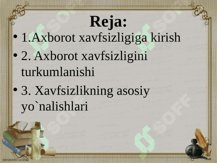 AXBOROT XAVFSIZLIGI KONSEPSIYASI 2