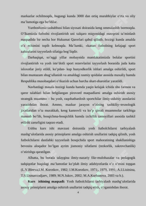 YOSH FUTBOLCHILARNI TAYYORLASHNING UZIGA XOS XUSUSIYATLARI VA UNING RIVOJLANISHI 4