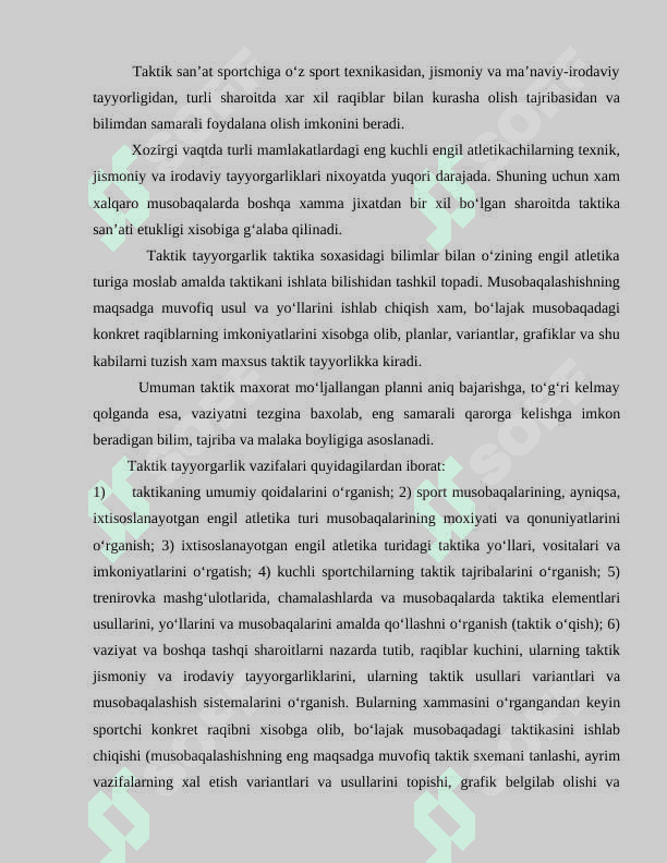 Yengil atletikada umumiy maxsus tayyorgarlik mashqlari bo‘yicha mahoratni oshirish 5