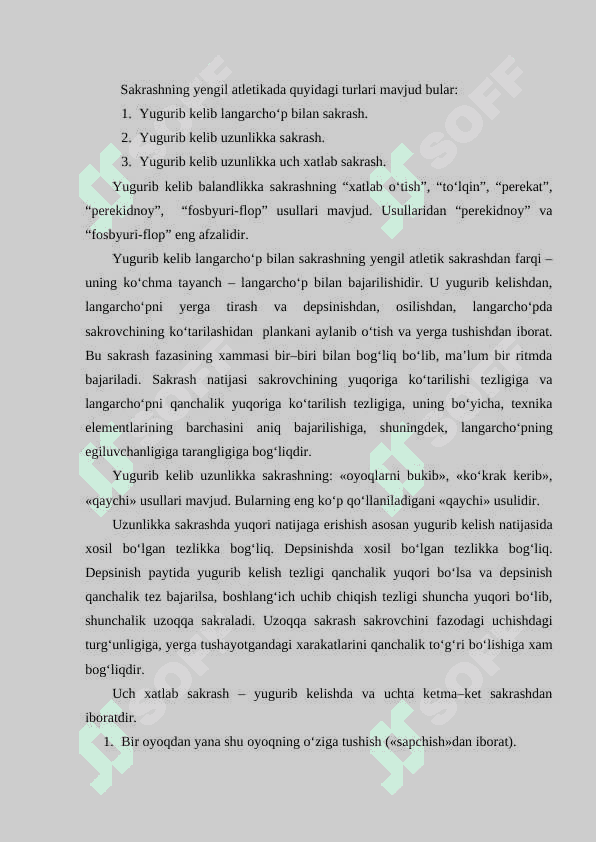 Sakrash turlari texnikasini o‘rgatishni takomillashtirish 5