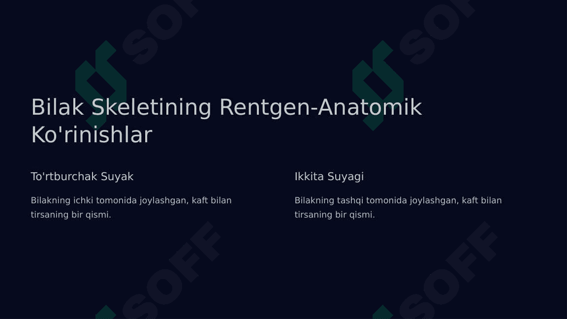 Qo'l, oyoq, Chanoq skeleti rentgenoanatomiyasi 8