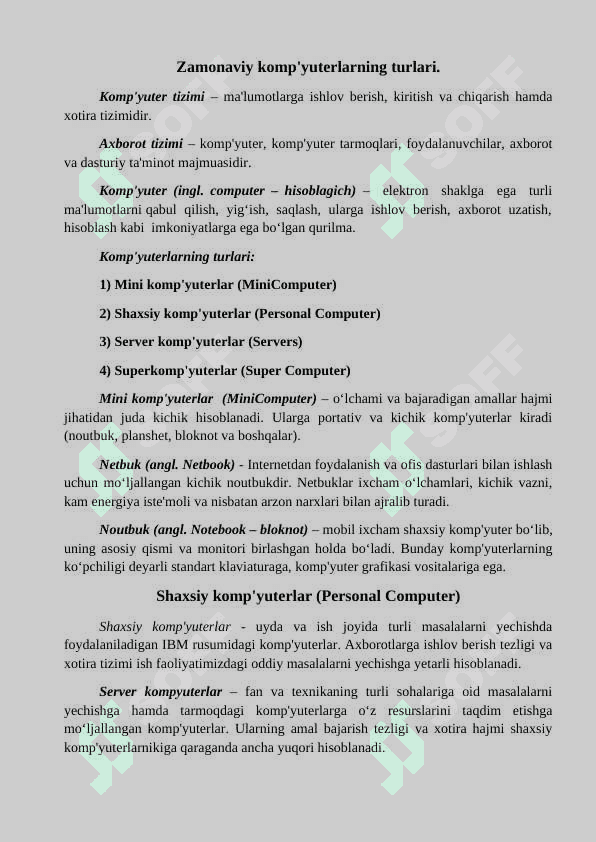 Texnik  vositalar  va  ularning rivojlanib  borish tendensiyalari 2