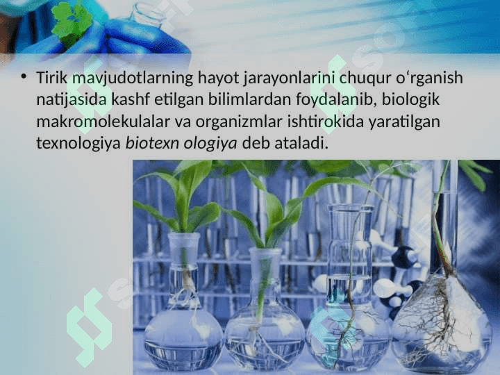 Gen va hujayra muhandisligiga asoslangan biotexnologiya 2