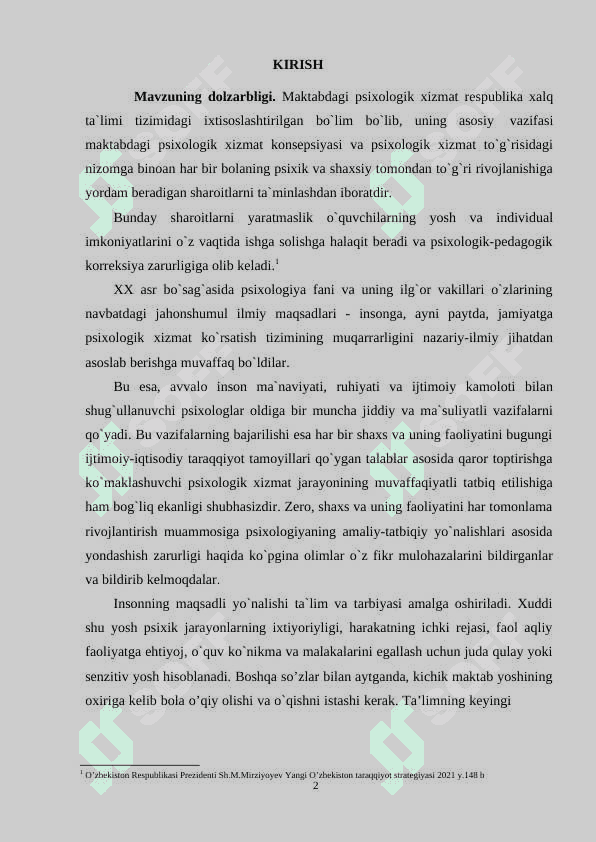 Psixologik xizmatni tashkil etish muammolari 2