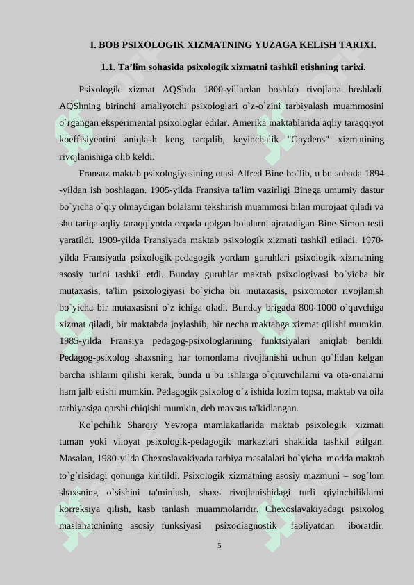 Psixologik xizmatni tashkil etish muammolari 5